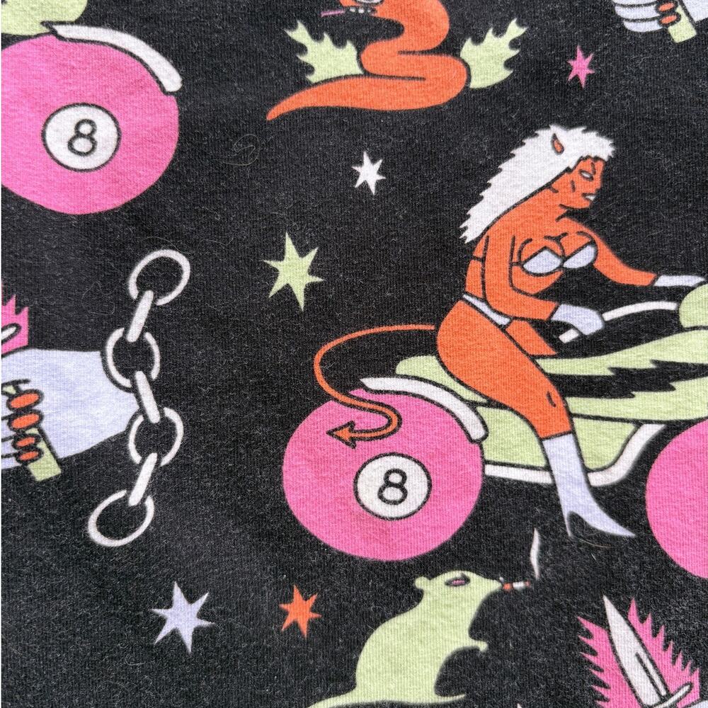 Nooworks "Mean Machine" Fit and Flare Knit Jersey Dress Whimsical Goth Size XL - Picture 8 of 11
